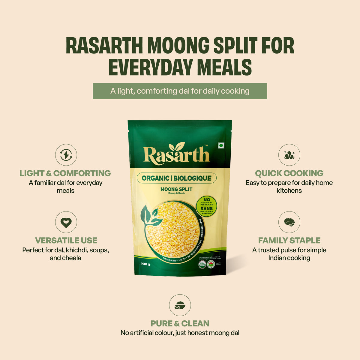 Organic Moong Dal Yellow Split